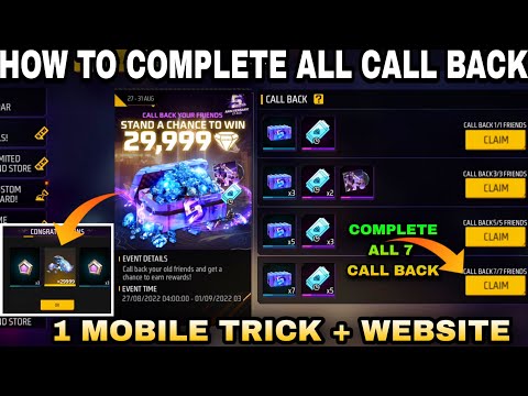 HOW TO COMPLETE CALL BACK EVENT IN FREE FIRE || FREE FIRE NEW CALL BACK EVENT KAISE COMPLETE KAREN