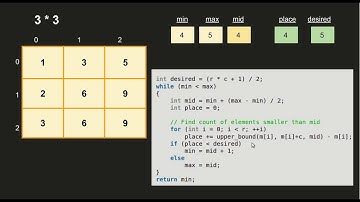 Find median of a row-wise sorted Matrix | GeeksforGeeks