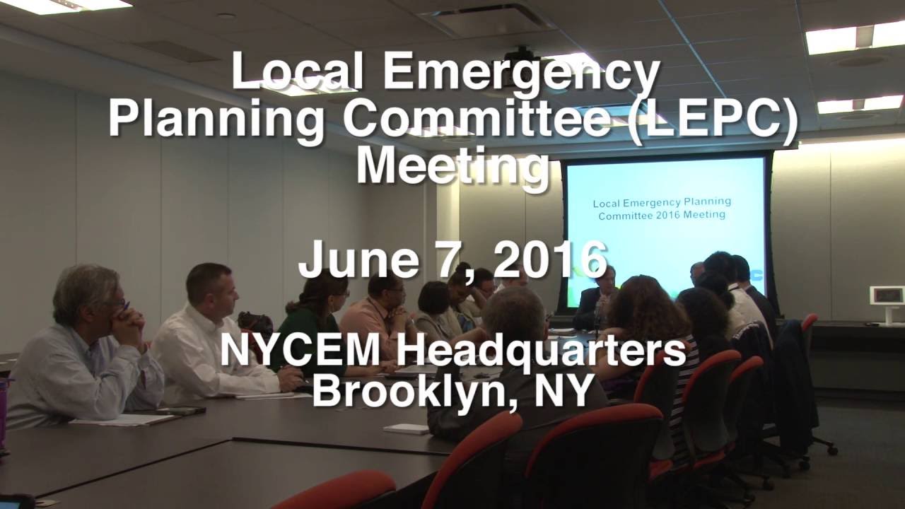 NYC Local Emergency Planning Committee Meeting 2016 YouTube