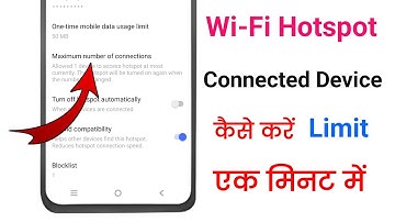 How to Limit number of connected devices to your Hotspot || Set Maximum connected devices