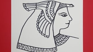 رسم الملكة كليوباترا | تعليم الرسم للمبتدئين HOW TO DRAW ANCIENT EGYPTIANS | CLEOPATRA QUEEN