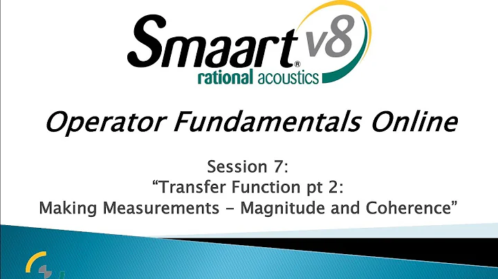 Smaart Operator Fundamentals Online: 7 - Transfer Function Pt 2: Making Measurements