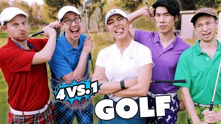 Can 4 Guys Beat A Professional Golf Champion?