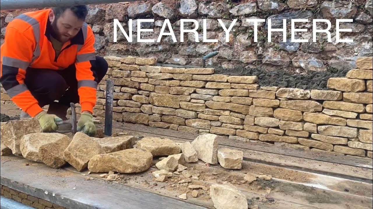 Building A Dry Stone Effect Cladded Wall With Cotswold Stone - Nearly ...