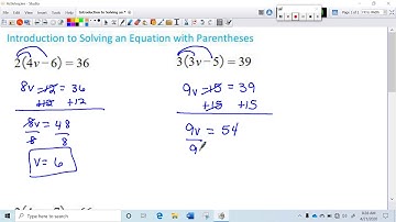 Introduction to Solving an Equation with Parentheses