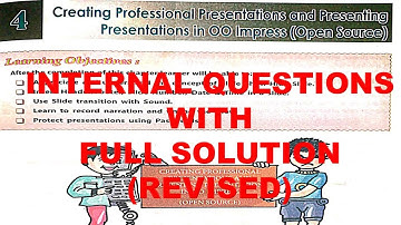 DAV CLASS 6 COMPUTER CHAPTER 4 | CREATING PROFESSIONAL PRESEN | INTERNAL QUESTION | QUESTION ANSWER