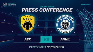 AEK v Anwil Wloclawek - Press Conference - Basketball Champions League 2019