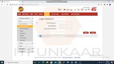 How to change Login Password of JAZZ 4G Device