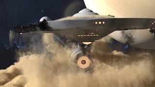 Damaged USS.Enterprise gets out of Cloud by Houdini Pyro