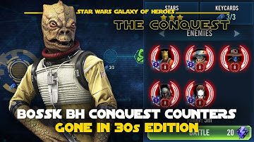 Counter Bossk Bounty Hunters in Conquest with Gone in 30s Data Disk Set | SWGOH