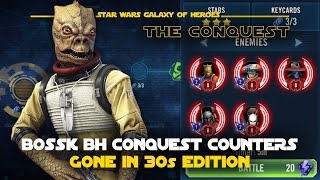 Counter Bossk Bounty Hunters in Conquest with Gone in 30s Data Disk Set | SWGOH