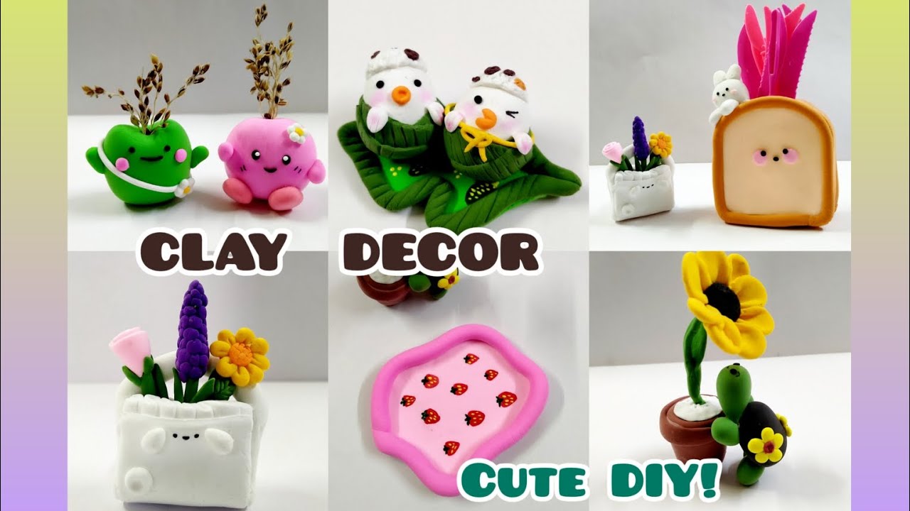 DIY Clay Decor/Table Decor Idea/Air Dry Clay Crafts /Polymer Clay /Clay craft Ideas/Cute Clay DIY.