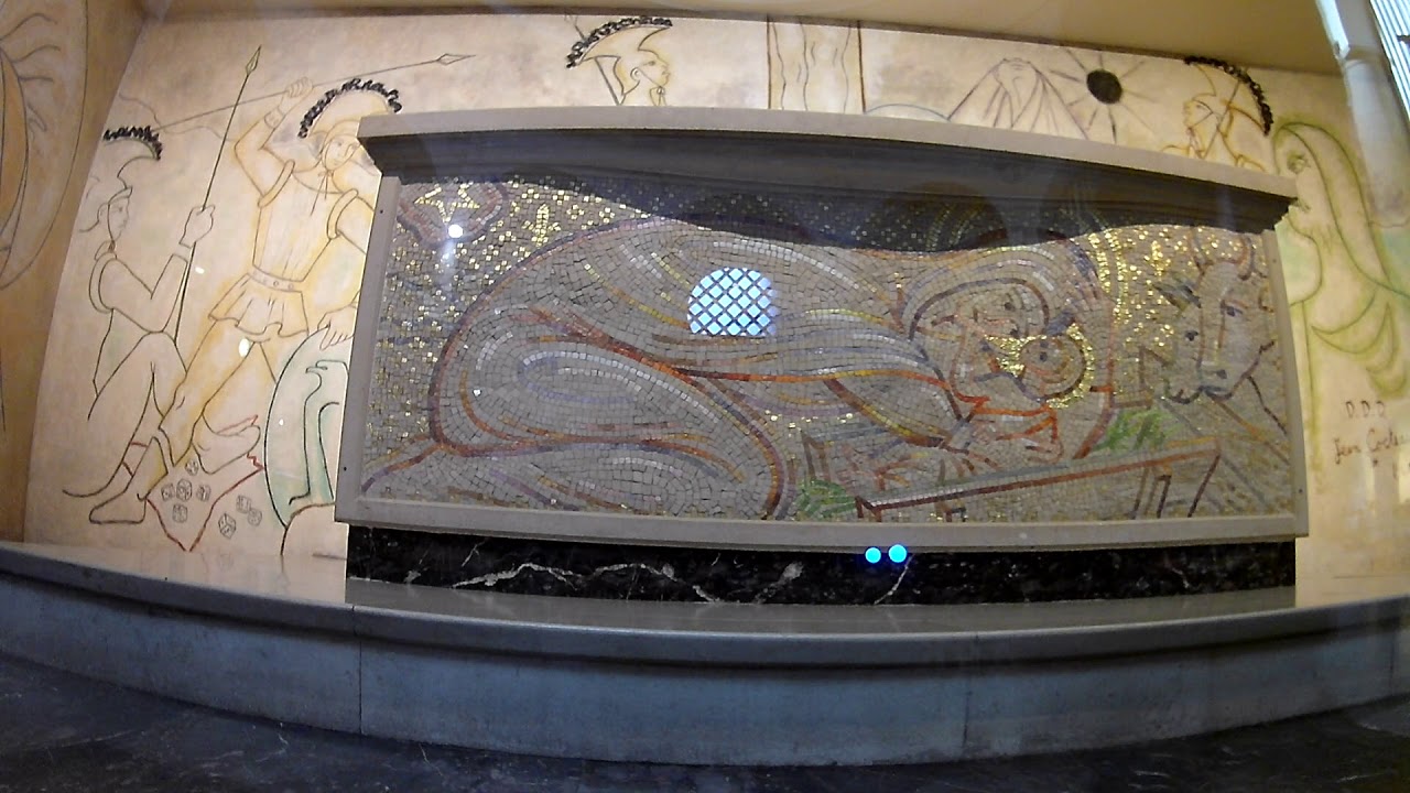 Mosaic of the nativity by Boris Anrep 1954 London Notre dam de France church Leicester square London