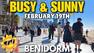 Benidorm - Busy Levante Beach Sunny Terraces Perfect February Weather