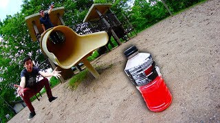 TINY PLAYGROUND BOTTLE FLIPPING!