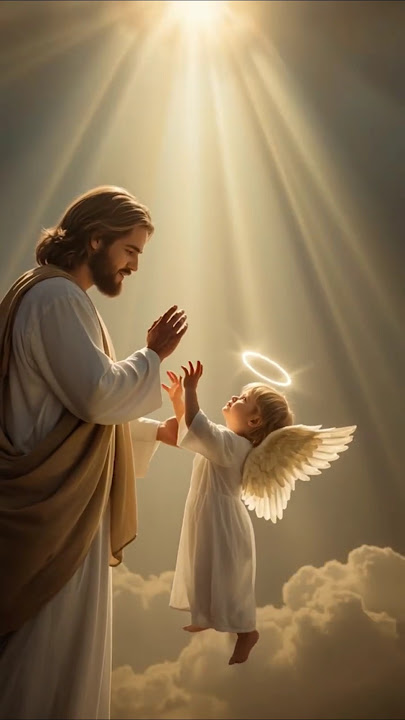 Jesus and baby angels,  Jesús y los ángeles bebés  #christianshorts #babyangel
