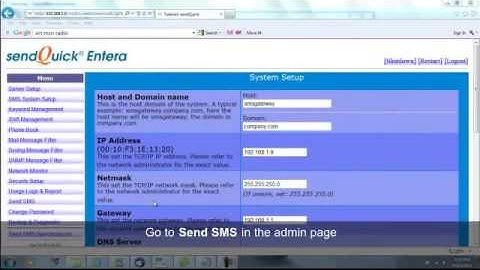 sendQuick Admin   Sending SMS