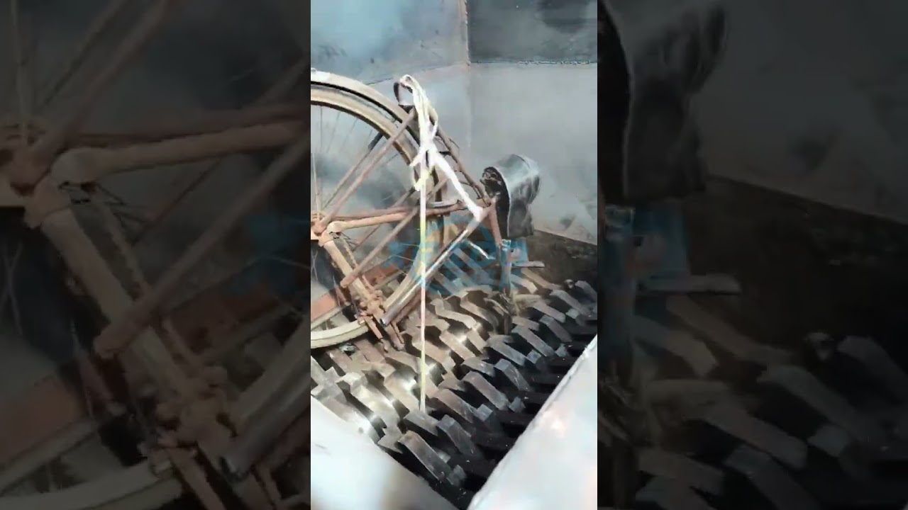 good quality double shaft scrap bicycle shredder/metal shredding machine