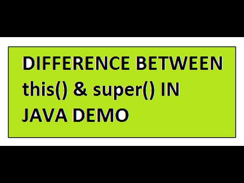 TAMIL DIFFERENCE BETWEEN THIS AND SUPER IN JAVA DEMO