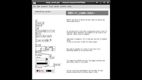 PDida (Pure Data) help patch: Sound Design - comb