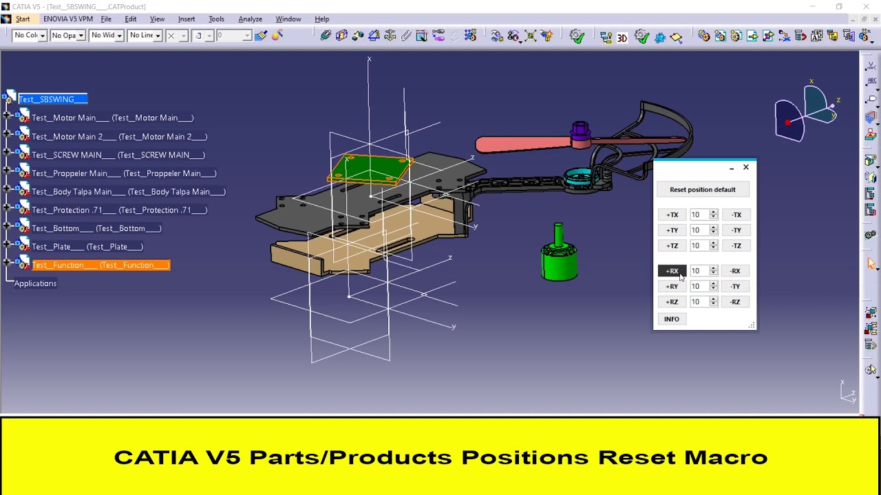 CATIA V5 MACRO TUTORIAL - RESET PARTS / PRODUCTS POSITIONS