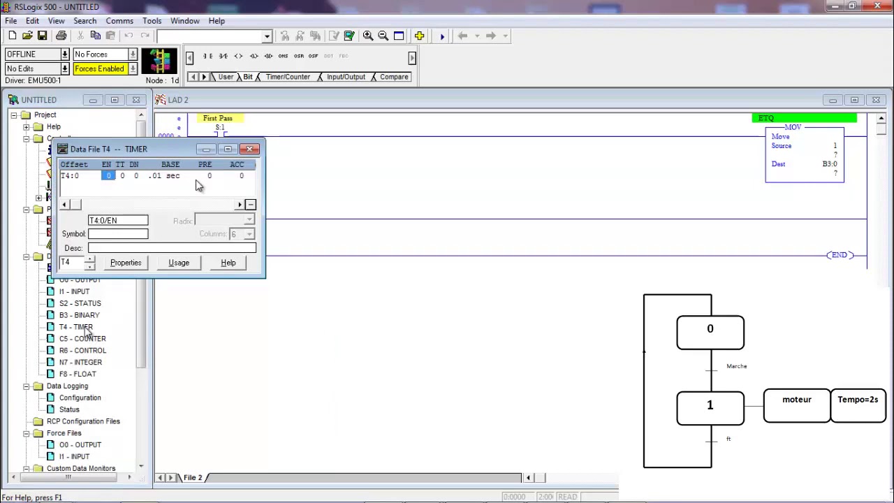 programmer un grafcet avec RSLOGIX 500 - YouTube