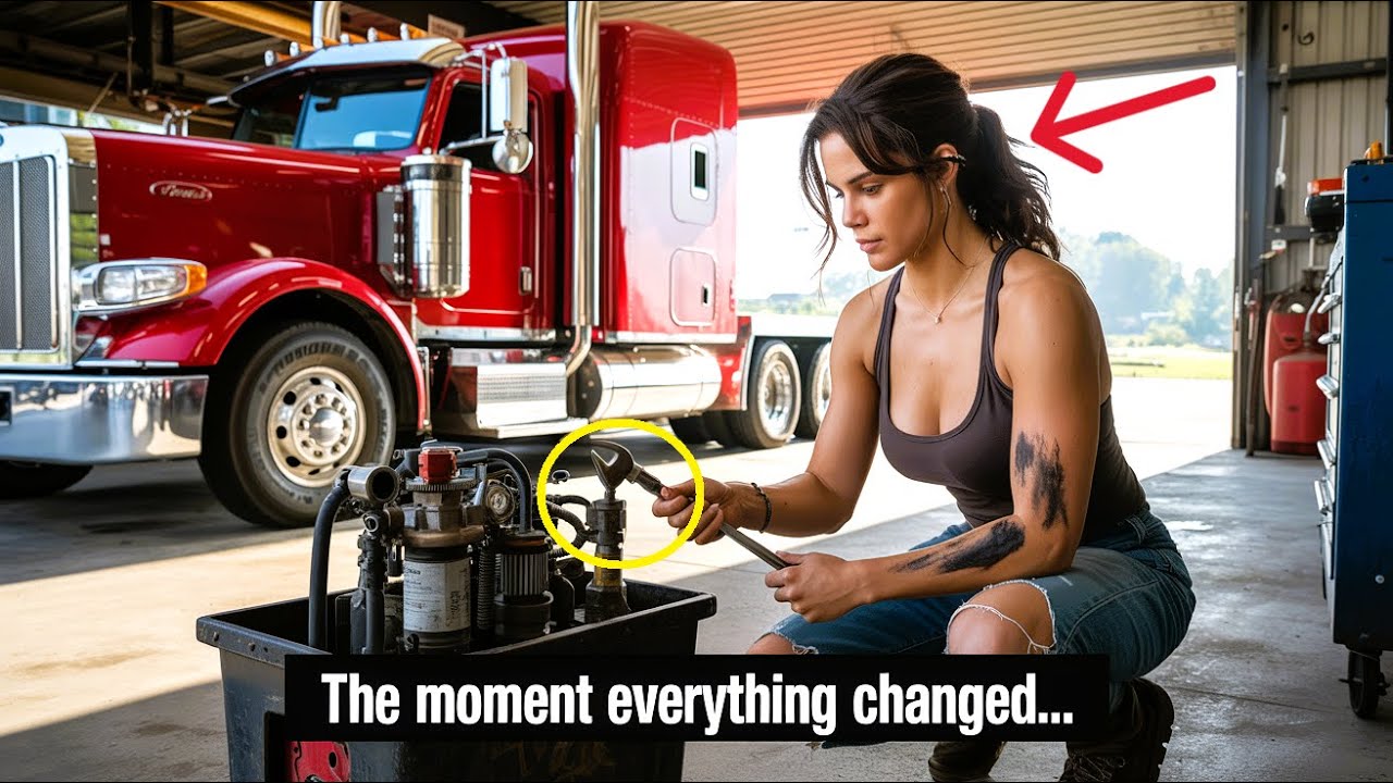 She Fixed His Truck for Free — Weeks Later, a Flatbed Trailer Arrived at Her Garage!