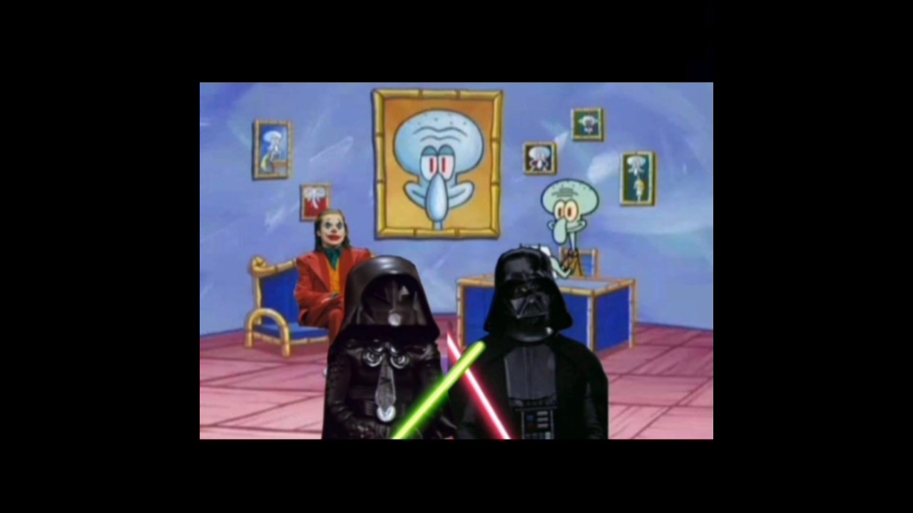 Darth Vader vs Dark Helmet on The Joker & Squidward Chat Show #shorts #spongebob #joker