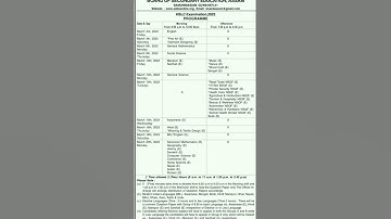 Class 10 hslc exam routine2023 | exam routine class 10 hslc exam #exam #shorts #hslc