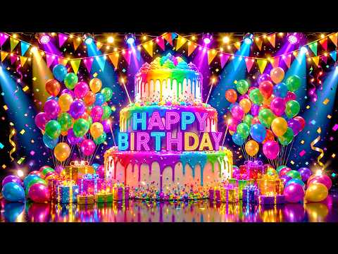 🎂 Happy Birthday DJ Remix 🔥 Colorful Cake, Balloons | Birthday Celebration 🌈
