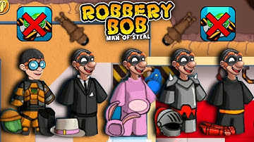 Robbery Bob - All Costumes Funny Video Game Part 182