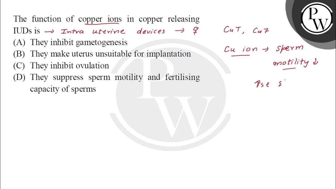 The function of copper ions in copper releasingP IUDs isW(A) They i
