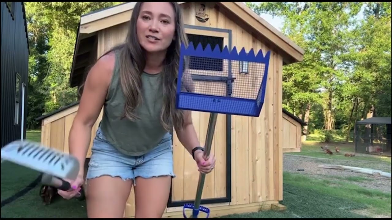 Veemi Chicken Poop Scooper & Rake 2-in-1, 304 Stainless Steel Shovel Head