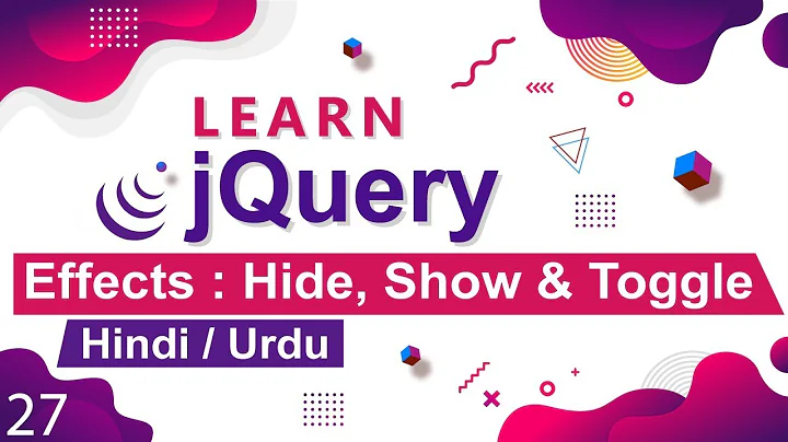 jQuery Hide Show & Toggle Method Tutorial in Hindi / Urdu