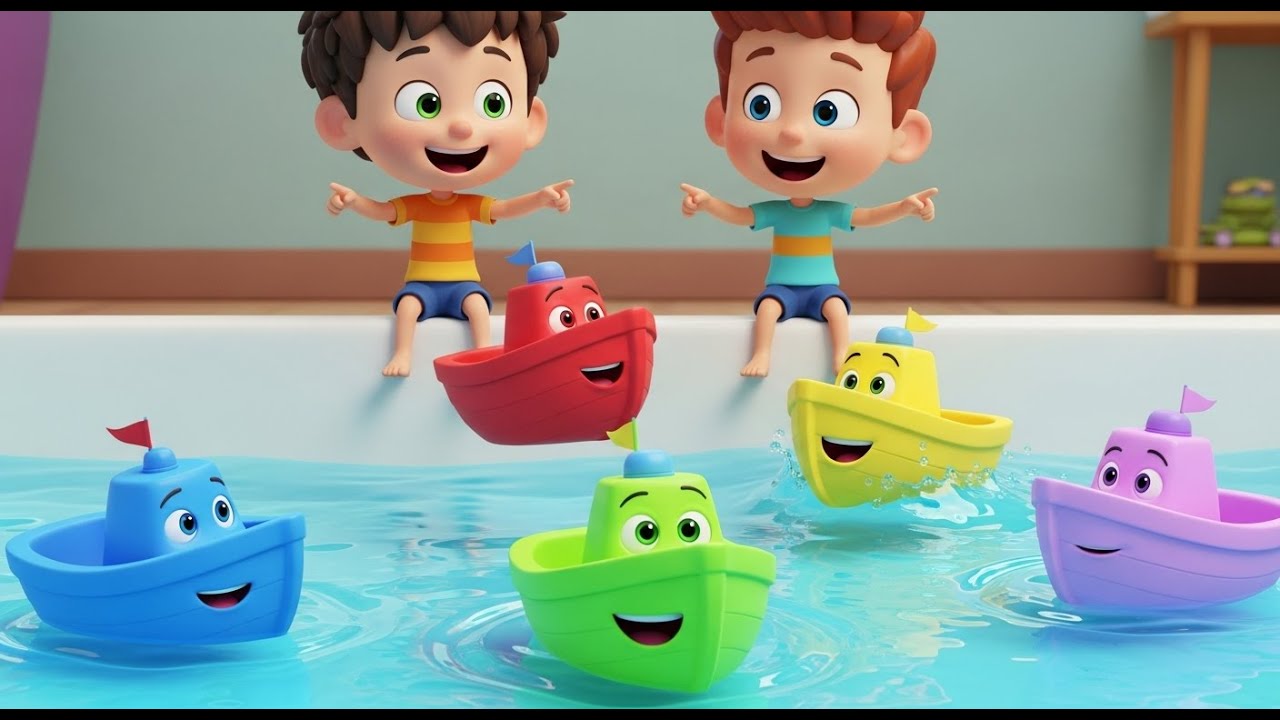 Five Little Toy Boats Float Float Float | Nursery Rhymes for Kids & Baby Songs