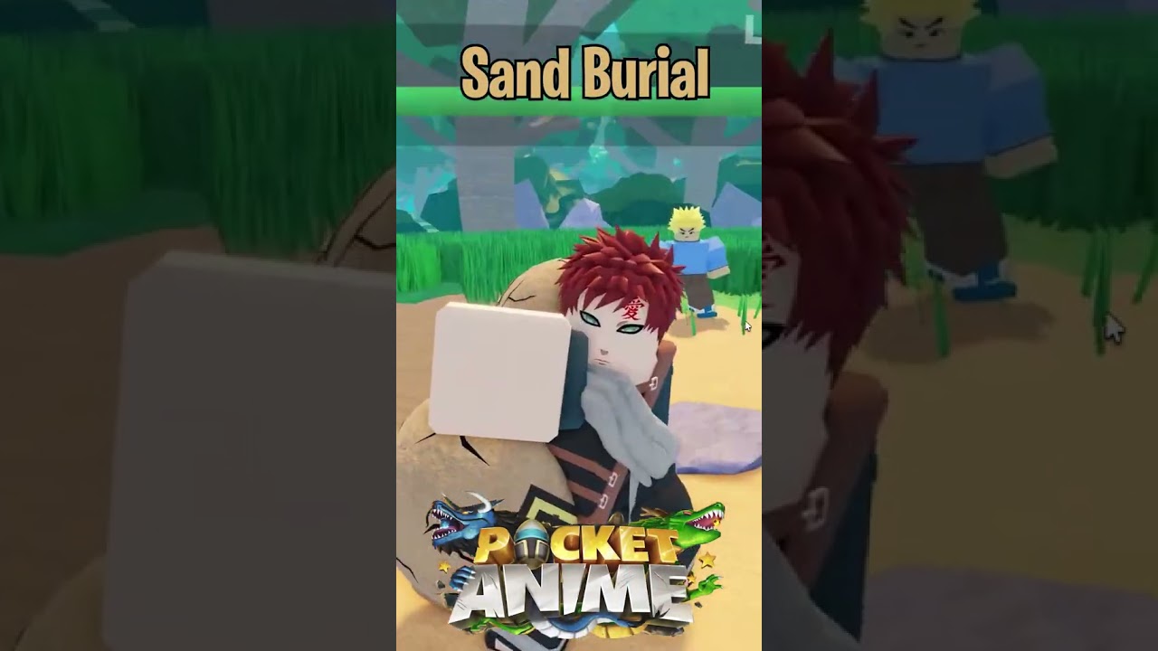 Kid Gaara's Sand Burial in Pocket Anime