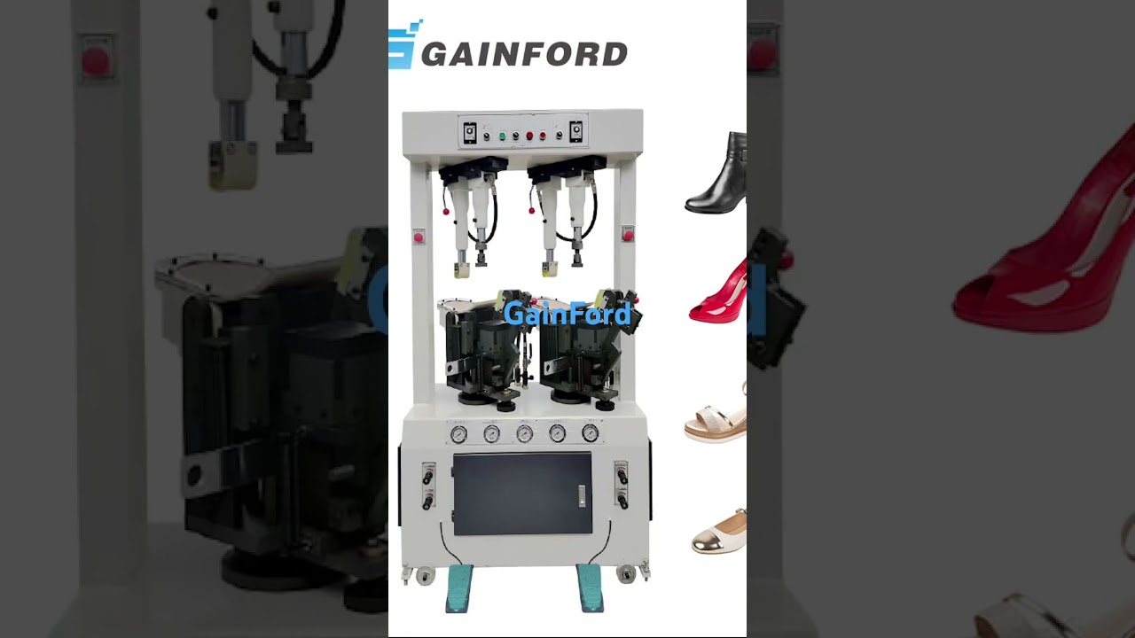 Universal high heel shoes sole attaching machine