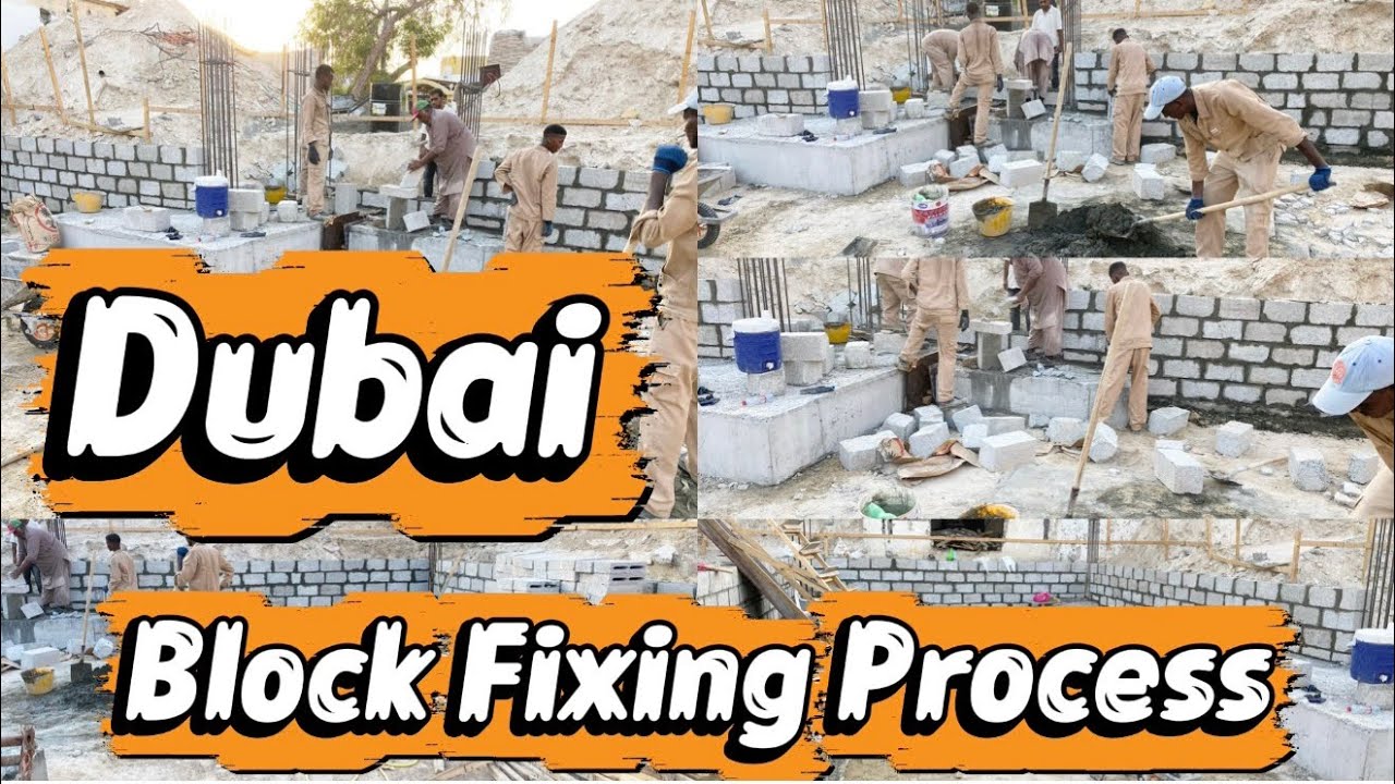 Dubai Block Fixing Process Solid Block Footing Villa Dubai Foundation ...