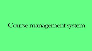 Course management system || Java Mini Projects || CSE Minor Projects