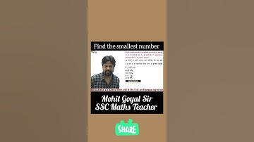 find the smallest number | mohit goyal sir | #shorts | mohit goyal talks | ssc maths | #mohitgoyal