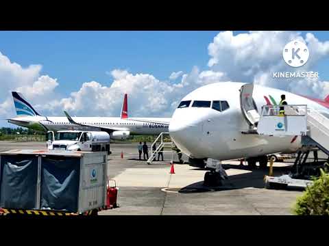 Arrival and Water Cannon Salute for Air Busan BX7155 from ICN Airport, South Korea at KLO Airport