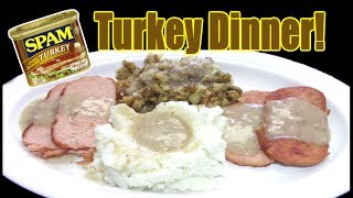 Delicious Turkey Dinner with SPAM??  Is It Possible?  WHAT ARE WE EATING??  The Wolfe Pit