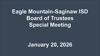 January 20, 2026  Regular Board Meeting