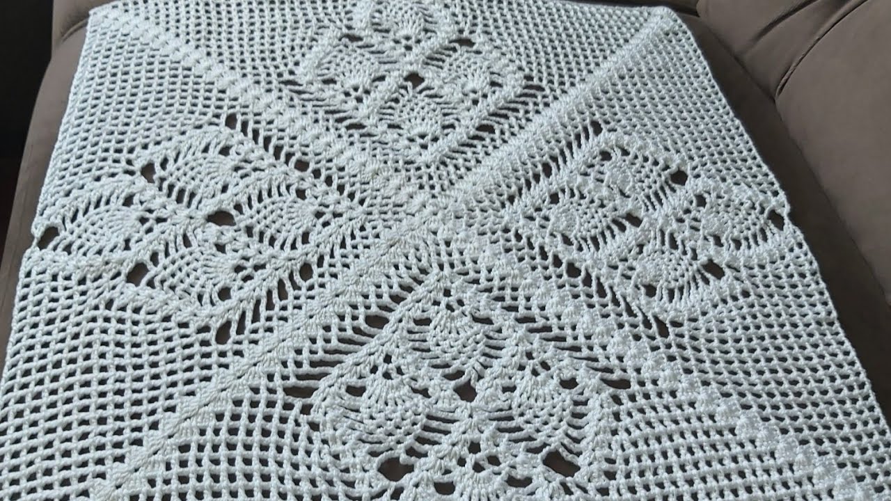 Square, parte 1, de crochê de abacaxi ,para colchas, toalhas ,tapetes, almofadas e cortinas