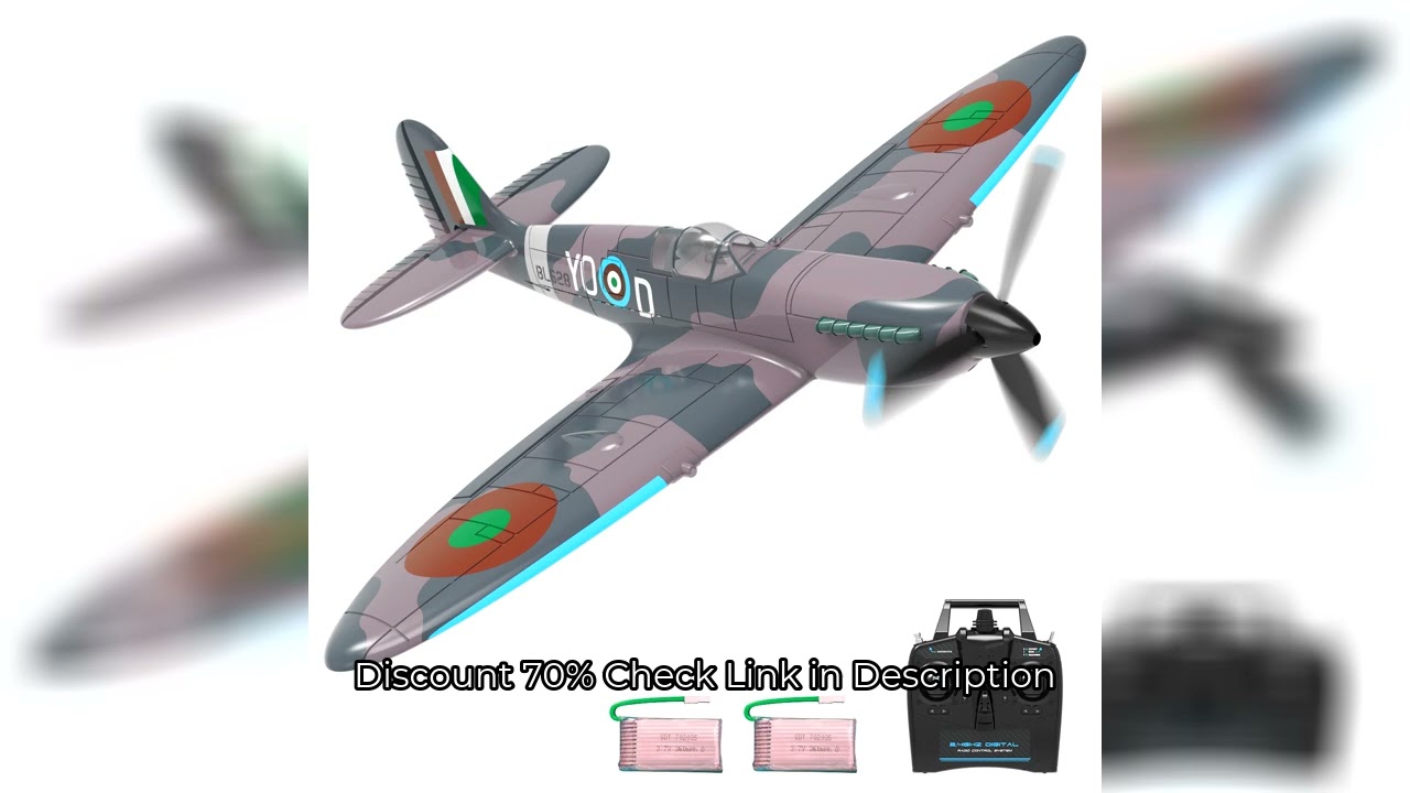 VOLANTEXRC RC Plane 4 Channel Remote Control Airplane Fighter Spitfire RTF with Aileron, Gyro, Aerob