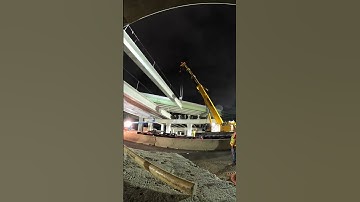 Installing Concrete Girders For A New Future Bridge
