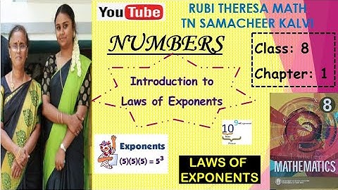 TN SAMACHEER KALVI  _ 8TH MATHS _ NUMBERS _ LAWS OF EXPONENTS