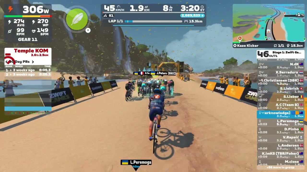 Zwift - Race: Stage 1: Zwift Games: Kaze Kicker on Kaze Kicker in Makuri Islands (C 330-450)