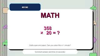 Mental Math Multiplication #0190
