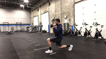 DB Alternating Lunge Curl and Press